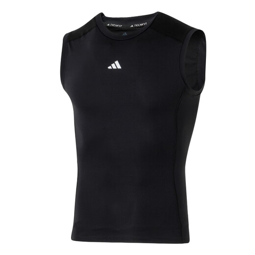 Adidas men's top 2025 summer new tight sportswear comfortable breathable quick-drying sleeveless T-shirt fitness vest black 694 / recommended to take two sizes XS