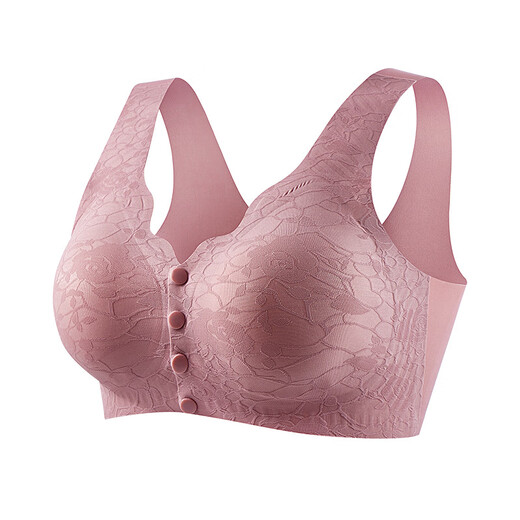 Junna mom's middle-aged and elderly front-button underwear thin section without rims bra vest style seamless large size bra anti-2198 (pinch) # - silver gray 2XL40/90 (130-150Jin Jin is equal to 0.5 kg)