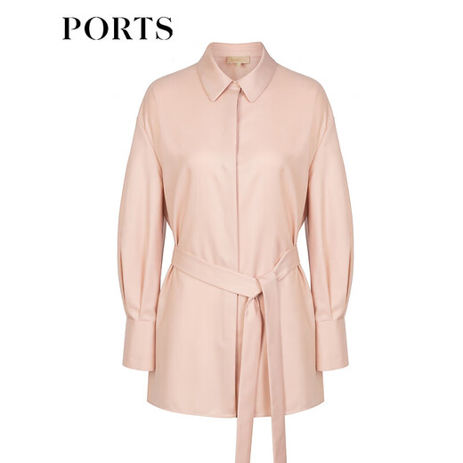 PORTS women's comfortable, soft and simple commuter long-sleeved shirt LL9B074LWT009 Champagne Pink 4
