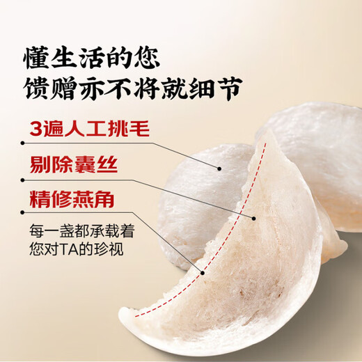 同仁堂干燕窝干盏礼盒孕产妇补营养品 送妈妈长辈礼物 【新品上市】九角礼盒干燕窝50g