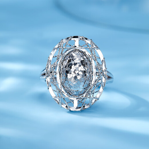 Luxury beads pt950 platinum ring, fashionable, light luxury platinum ring, elegant and high-end, gift jewelry for girlfriend, size 8.39g15