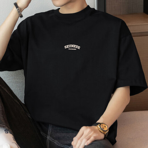 VANCL ESLITE 260G Camiseta de algodón puro de peso puro americano Camiseta de algodón de algodón corto de manga corta Top de verano de algodón de algodón de algodón mimes