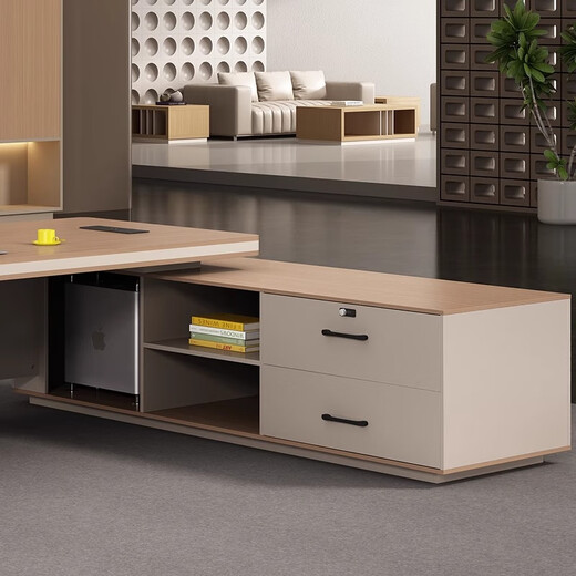 Shu Sheng Light Luxury Boss Desk Simple Modern Chairman President Desk Executive Desk Manager Office Combination Large Table 2.0 Meter Boss Desk