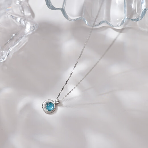 Laomiao 925 sterling silver aquamarine collarbone chain for girls 2024 new cool and luxurious niche gift necklace 925 sterling silver aquamarine necklace