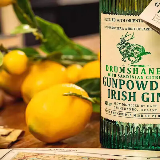 JiTu爱尔兰原瓶进口鹿角兔火耀加州橙金酒DRUMSHANBO GUN POWDER GIN 加州橙版700mL