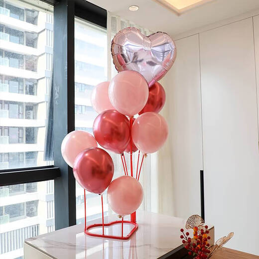 Salle de mariage Yonghuan Décoration et décoration Love Balloon Table de ballons flottants Mariage créatif Mid-Automn Festival National Day Bracket Bedroom Wedding Supplies B3890 Princess S'il vous plaît faire fortune