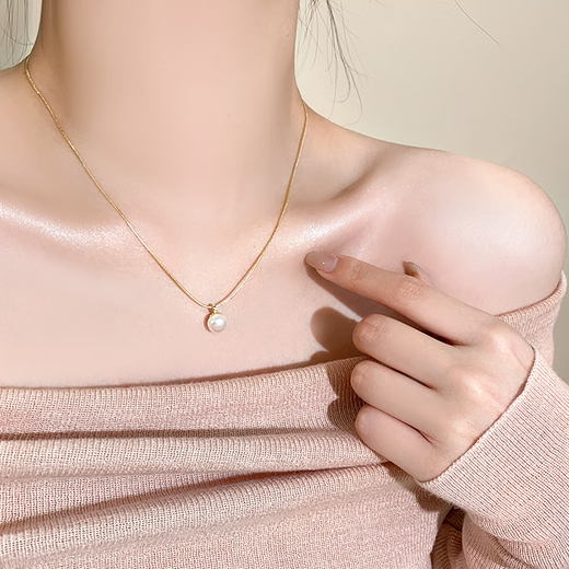 Fat Donglai's same style pearl necklace pendant style light luxury French pearl necklace women's niche accessories necklace 20 pearl necklace