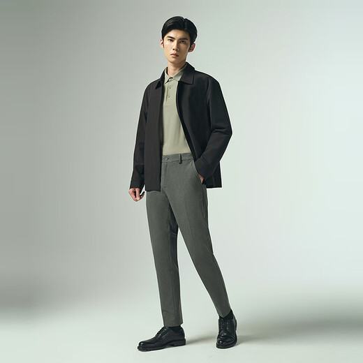 Lilanx Executive Jacket Men's Mulberry Silk Jacket Autumn 2025 New Solid Color Business Jacket Lapel Jacket Men Black (G5QFY8232Y) XL 175/92A