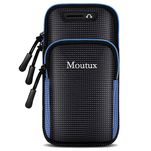 Complete wrist bag, outdoor men's and women's sports running mobile phone arm bag equipment fitness arm sleeve arm bag universal blue (not cross-body)