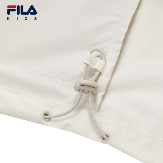 FILA Children's Sun Protection Clothing 2025 Autumn New Boys Hooded Woven Jacket Vanilla Gray-GY 120