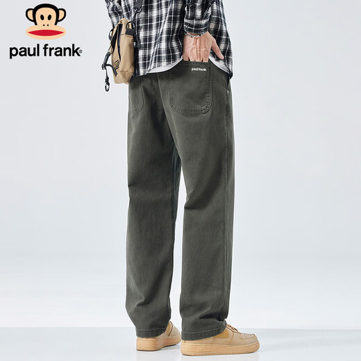 Paul Frank Casual Pants Men's Autumn Loose Straight Pants Men's Trendy Overalls Men's Long Pants Military Green M