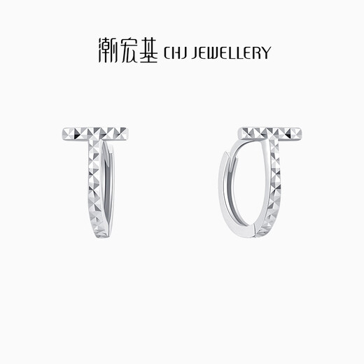 Trendy Acer to Jane PT950 platinum earrings for women, letter T as a birthday gift for girlfriend, one pair, about 1.95g