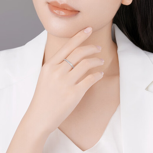 Chao Acer Zhijian PT950 platinum white gold ring for women as a birthday gift for girlfriend, priced at 320 yuan, 2.15g, No. 11