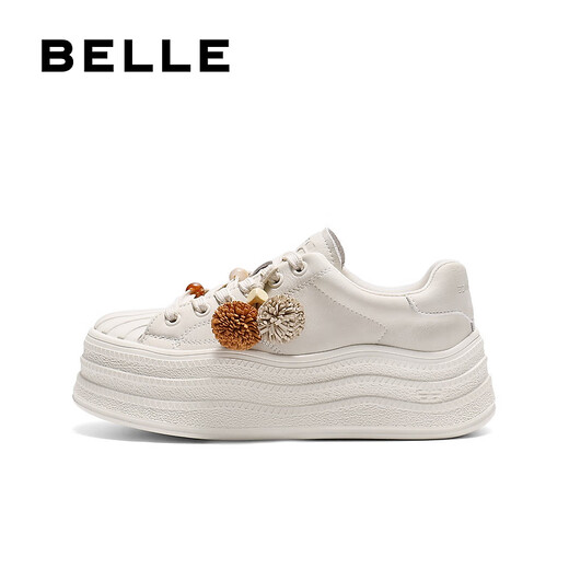 Belle wellige, vielseitige weiße Schuhe für Frauen 2025 Qiuxin Einkaufszentrum gleiche Perlen-Freizeitbrettschuhe E7K1DCM5 Vorverkauf vorverkauf