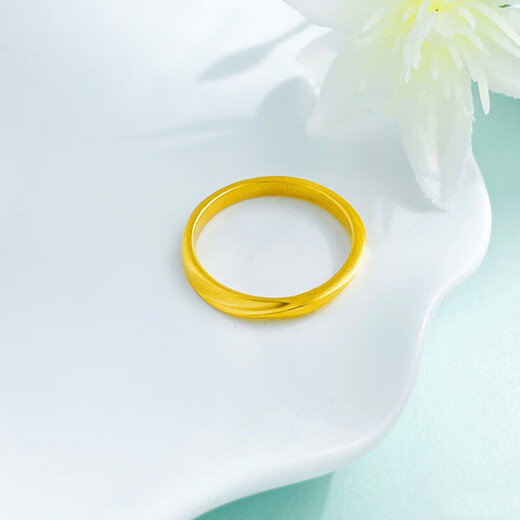 Beijing Gold Trading Center Co., Ltd. Ancient Gold Solid Möbius Ring as a Mid-Autumn and Valentine's Day Gift for My Girlfriend and Wife 2025 #15 (approximately 3.15g)