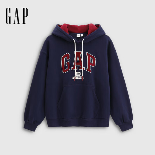 Gap Women's 2025 Autumn New Three-dimensional Foam Printed Logo Fleece Loose Hooded Sweatshirt Top 792495 Gap Women's 2025 Autumn New Three-dimensional Foam Printed Logo Fleece Loose Hooded Sweatshirt Top 792495