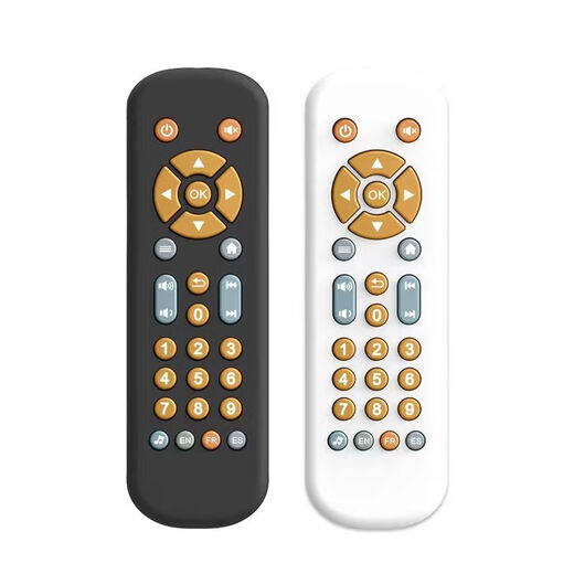 
New infant and toddler TV simulation remote control children's TV remote control music learning early education educational baby toys black remote control (English packaging)