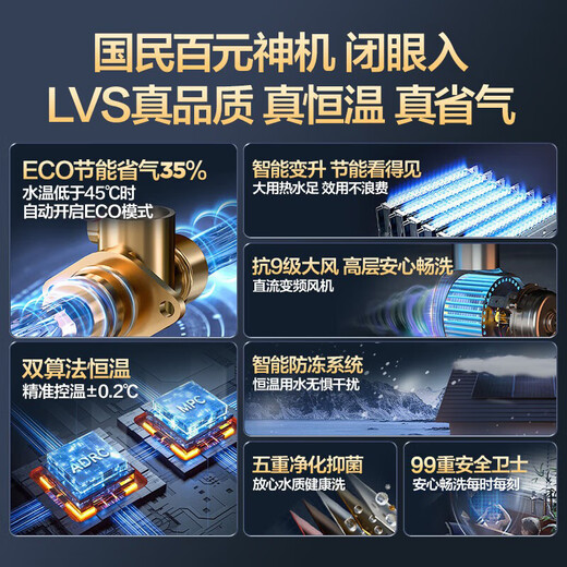 Haier (Haier) Consult customer service to receive subsidies. Smart Home produces Leader series gas water heater. Natural gas household constant temperature instant hot water. Gas variable frequency fan ECO energy-saving water heater. 12L LVS. High-end and low-price industry hot model. Main recommendation.