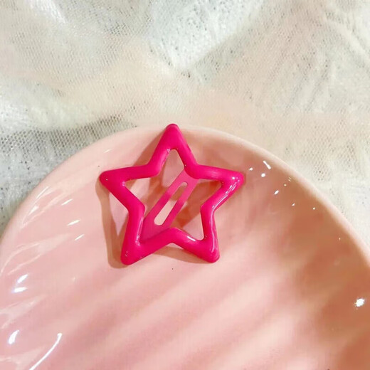 韩式星星发夹女款发饰边夹侧边刘海夹五角星bb夹可爱儿童发卡夹 星星发夹8个颜色随机TS12