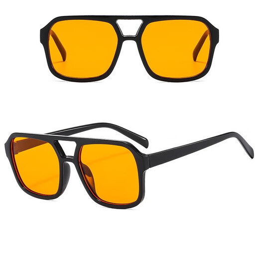 
2694 cross-border square frame double beam Korean version retro large frame pilot glasses ocean sheet multi-color sunglasses wholesale gloss black orange sheet
