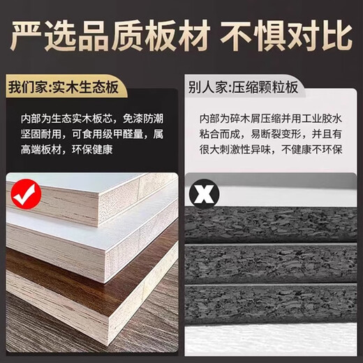 Haoxuan solid wood wardrobe home bedroom sliding door 2025 popular ecological board cabinet rental hanging wardrobe walnut color 1.6m three-door main cabinet (60cm deep solid wood)