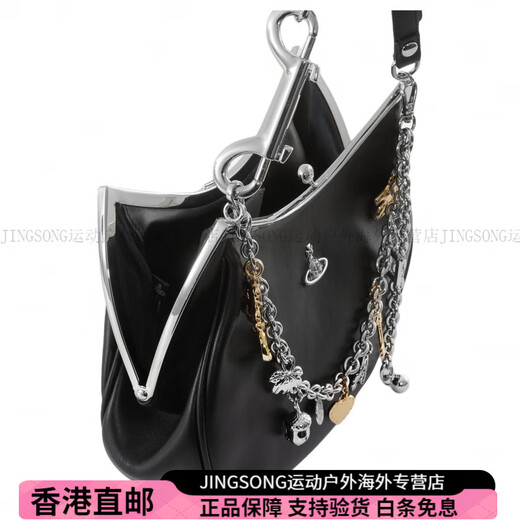 维维安.韦斯特伍德（Vivienne Westwood）西太后CharmFrame金属土星标志锁扣开合手提单肩包女款黑色时尚百 礼袋装(基础装+原装手提袋)