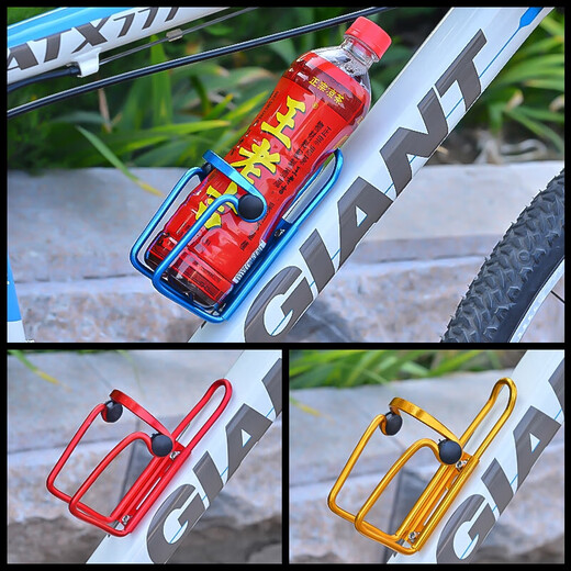 Aluminum alloy water bottle holder for bicycles, ultra-light water cup holder, double-bead mountain bike, road bike, quick-release water bottle beverage holder, aluminum alloy double-bead cup holder - silver