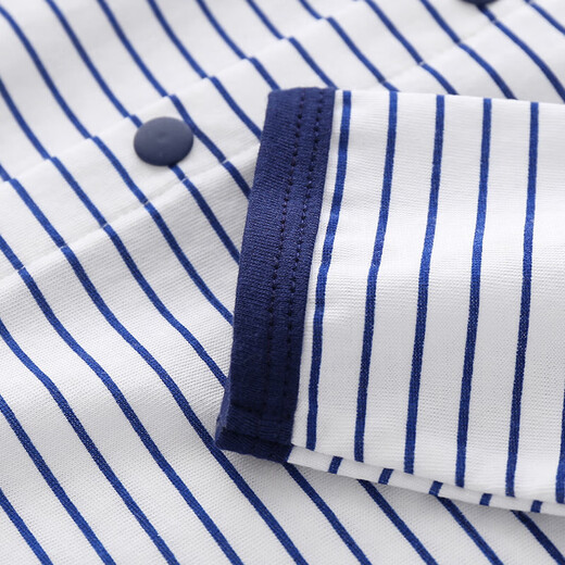 Baby summer ultra-thin pure cotton jumpsuit for men and women, baby crawling clothes, home clothes, thin clothes, baby clothes, Category A, boat + stripes (thin style) two-pack 80cm 16-22Jin Jin is equal to 0.5 kg