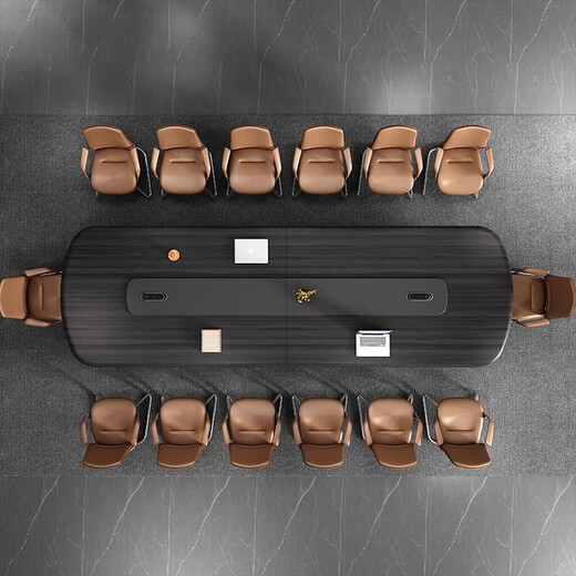 宁邱络阁（NICHLORT）办公家具会议桌长桌简约现代会议室接待长条洽谈桌桌椅组合 4.8m会议桌