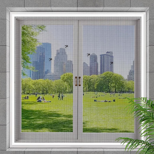Customized window anti-mosquito screens, self-installed door curtains and window screens, household self-adhesive punch-free inner window sand curtains, gray mesh and black stickers - whole piece, double-thread sewing, custom size, contact customer service first to place an order, do not take photos privately