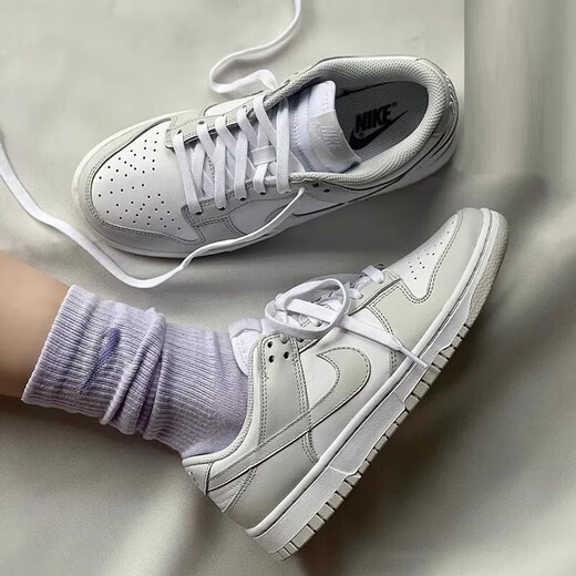 Nike (Nike) Casual Shoes Herrenschuhe 2025 Neue Sommersportschuhe Dunk Low Top Retro Board Schuhe DV0833-100 DD1391-103 White Mist Grey 39
