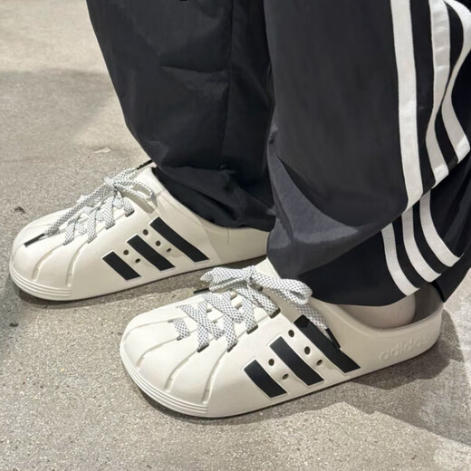 阿迪达斯 （adidas）ADILETTE CLOG 白色 洞洞运动休闲拖鞋 JH9849 JH9848黑色 43 支持鉴定