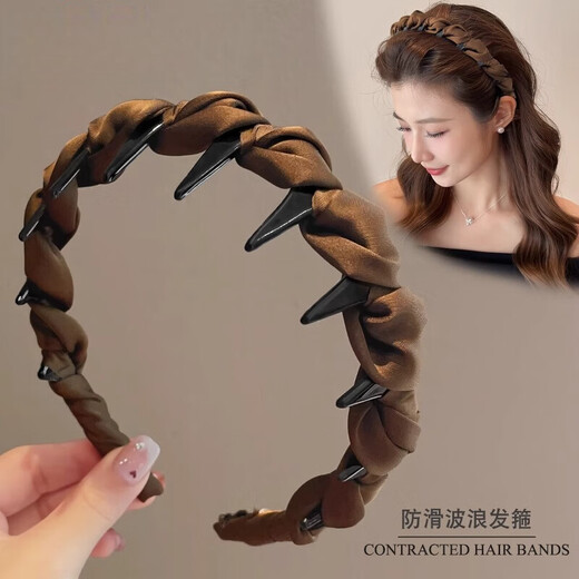 BARY REEF high skull headband women's 2025 new daily wear face wash headband special hair band pressure hairpin hair bundle headband coffee color double layer headband