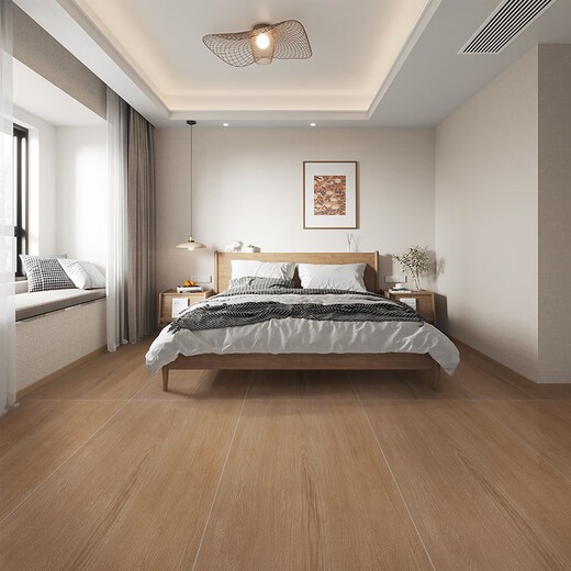 Guangdong Wood Grain Tiles 600x1200 salon nordique chambre carreaux de sol en bois carreaux de sol grande assiette de style crème japonaise BJ12799