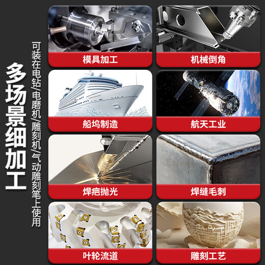 Airidun tungsten steel grinding head, carbide rotary file grinding head, stainless steel reaming electric drill grinding drill bit, internal grinding head milling cutter, double slot No. 6 arc round head (3*4FX) 1 piece