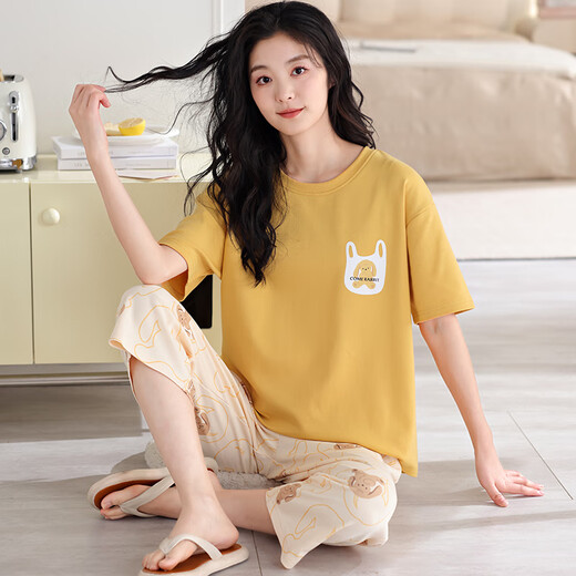 Langsha Pajamas для женщин в летнем чистом хлопке 2025 Новые укороченные брюки с коротки
