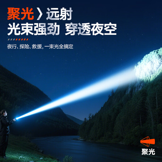 
() Flashlight, bright, long, continuous, home small military outdoor [SFL6168] Small and portable 14500LX