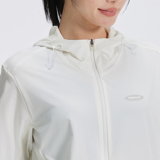 HOTSUIT后秀防晒衣女2025夏季新款轻薄冰丝透气短款防紫外线上衣连帽外套 白色 S