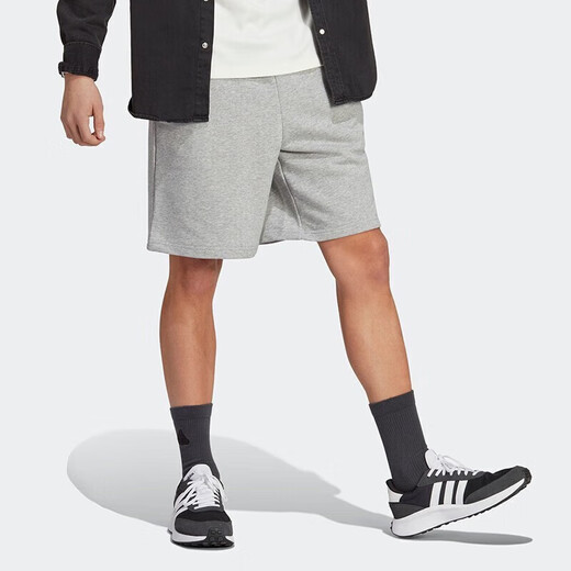 阿迪达斯 （adidas）运动裤男裤夏季新款休闲裤针织透气宽松五分裤短裤IC9756 IC9816浅灰 M