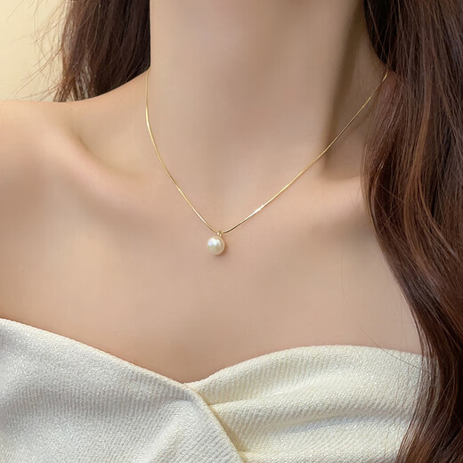 Fat Donglai's same style pearl necklace pendant style light luxury French pearl necklace women's niche accessories necklace 20 pearl necklace