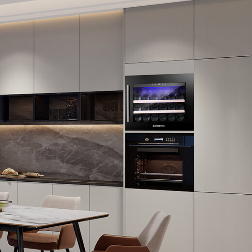 VINOPRO/VINOPRO seamless embedded red wine cabinet constant temperature wine cabinet solid wood household refrigerator black