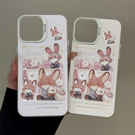 
OLPAY flower viewing Judynik suitable for Apple 16pro matte color silver Huawei mate cartoon mobile phone case iphone15p transparent white-GH9214 flower viewing Judynik Honor 80Pro