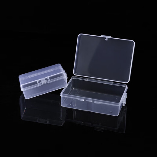 PP transparent plastic lock box with lid desktop organizer small accessories jewelry box portable parts storage box empty box large lock (14.4*8.5*3.4)/1 piece