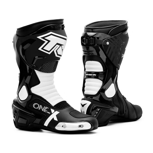 TR motorcycle riding boots anti-fall competitive racing shoes for men and women Tiger road rally track rider shoes for all seasons X-ONE black and white PRO 44