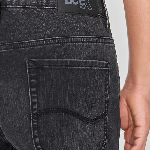 Lee25 spring and summer new product 723 slim mid-waist straight and thin black gray men's jeans cool pants black gray 32