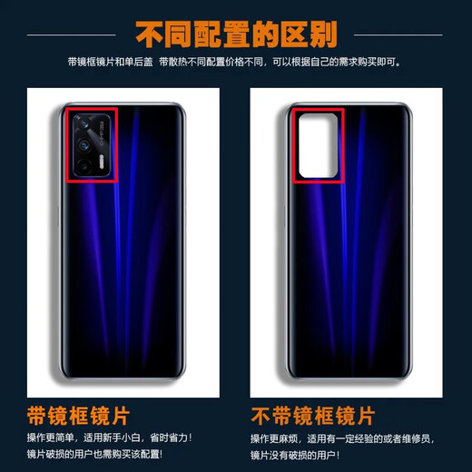Juekou is suitable for realme GT glass back cover realme GT back shell mobile phone battery cover back screen shell back panel Galaxy Battleship
