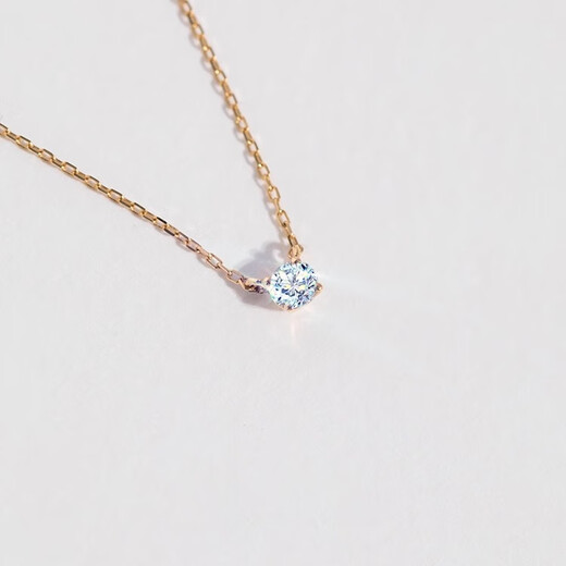 CAOX 18K gold diamond cultured diamond necklace for women 30-point pendant gold rose gold platinum 50-point single diamond for girlfriend 18K gold color 10-point cultured diamond necklace-38+5cm