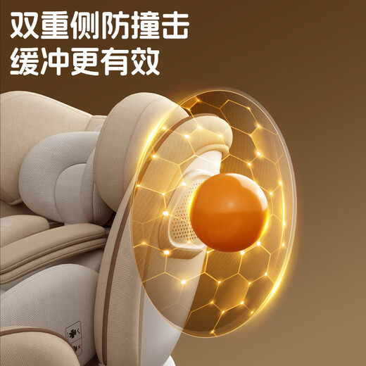 
BOBEITOO (BOBEITOO) BEIZI Child Safety Seat Car Smart Ventilation and Heating for Cars for Baby Cars 0-12 years old Can Sitting and Lying Flagship Smart Orange (Foldable Support Legs)