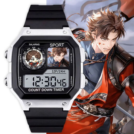 Nombre de código Yuan Furong Liu Bian Yuan Ji Zuoci Ratio de reloj Electronic School Escuela Primaria Regalo con despertador Silent Luminoso Luminoso Men and Women [Fashion Silver Black] -D3271 Reloj electrónico [Movimiento importado + Long Long Standby] Regalo de regalo