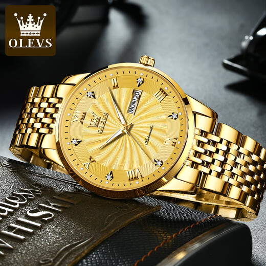 Amani Watch Popular Watch Men Mené Mecánico Comercio mecánico de alta gama Ciclón de alta gama Impermeable Doble Calendario Reloj Cinturón de acero-6630 habitaciones blancas de oro